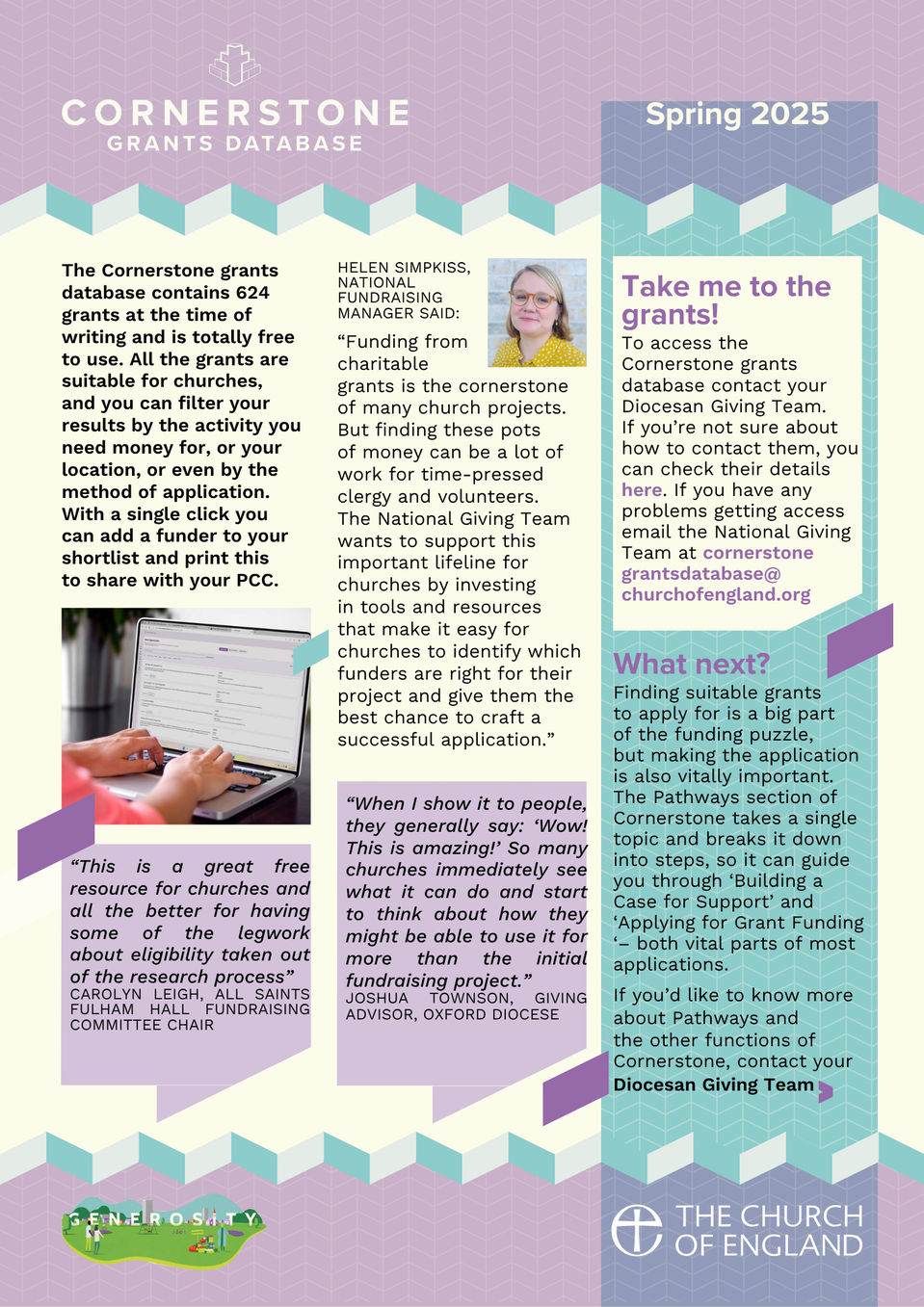 Cornerstone Grant Database poster PNG